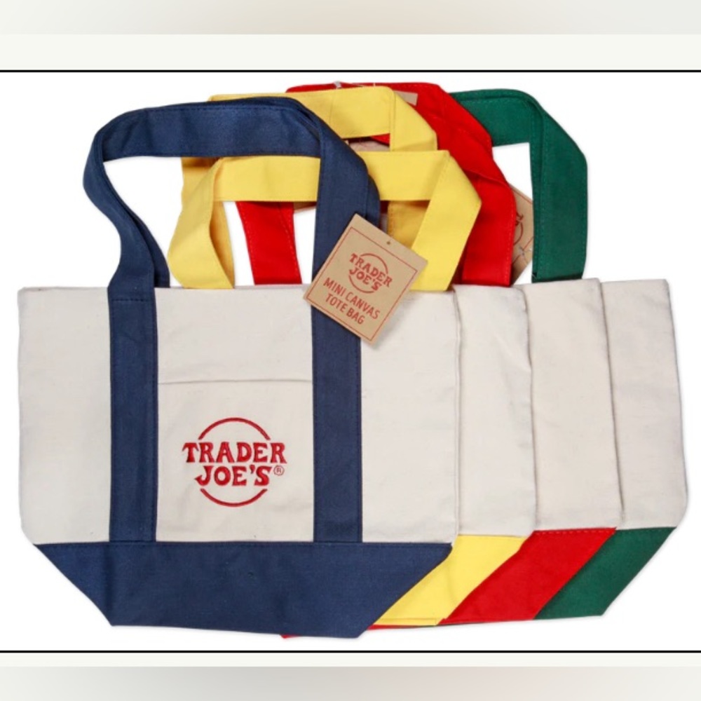 Trader Joe’s Mini Tote Bag Blue - Picture 2 of 2